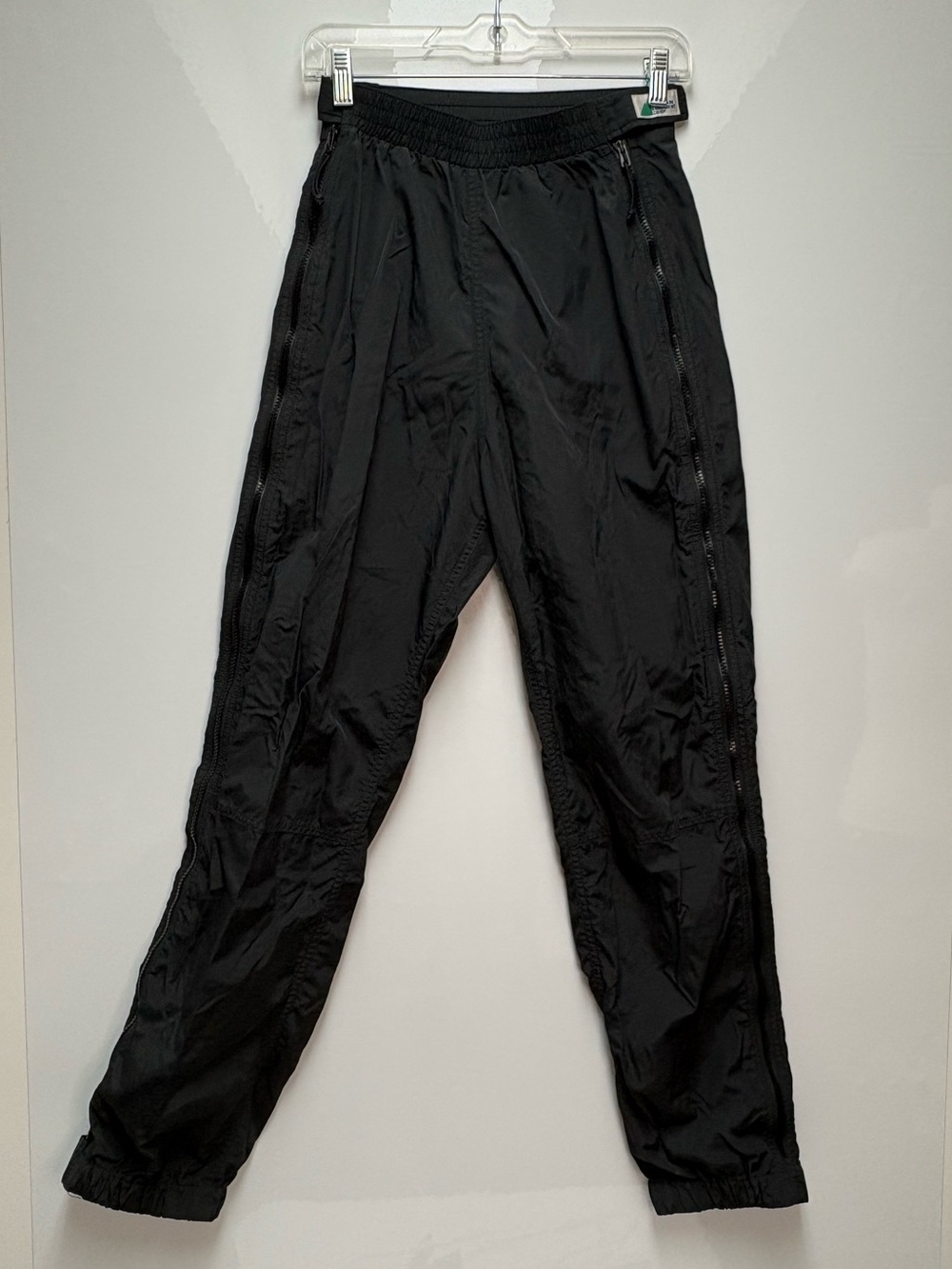 MEC Vintage Full Side Zip Nylon Track Shell Pants Black Women's Medium